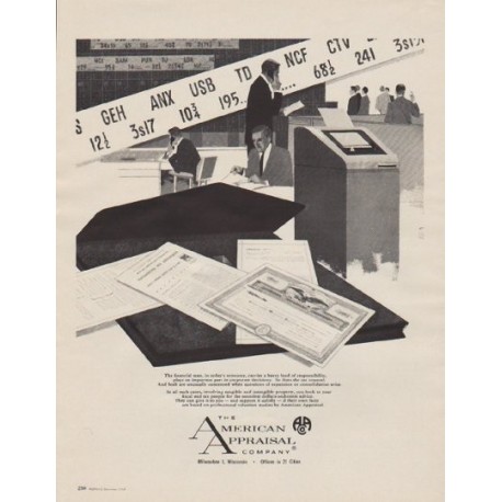 1963 The American Appraisal Company Ad "The financial man"