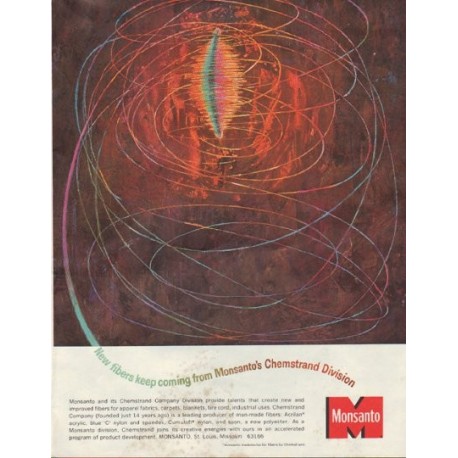 1963 Monsanto Ad "New fibers"