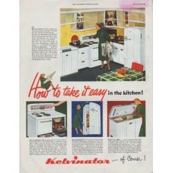 1948 Kelvinator Ad "take it easy"