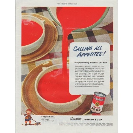 1948 Campbell's Soup Ad "Calling All Appetites"