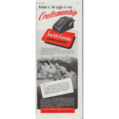 1948 Smith-Corona Ad "Craftsmanship"