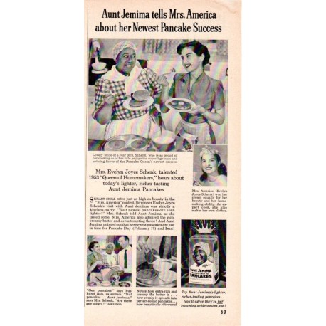 1953 Aunt Jemima Ad "Evelyn Joyce Schenk"