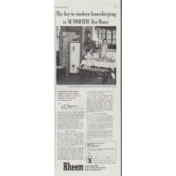 1948 Rheem Ad "The key to modern housekeeping"