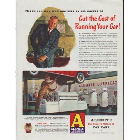 1948 Alemite Ad "Cut the Cost"