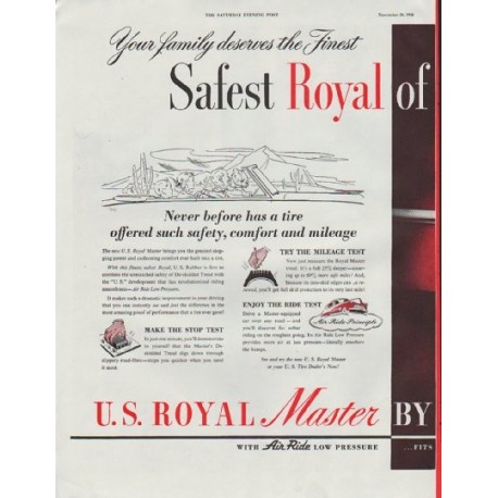 1948 U. S. Rubber Ad "Safest Royal"