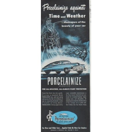 1948 Porcelainize Ad "Time and Weather"