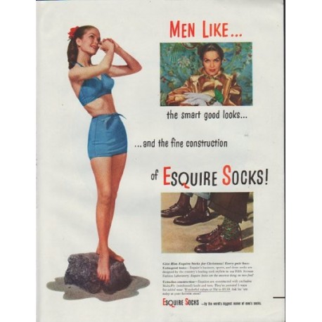 1948 Esquire Socks Ad "Men Like"