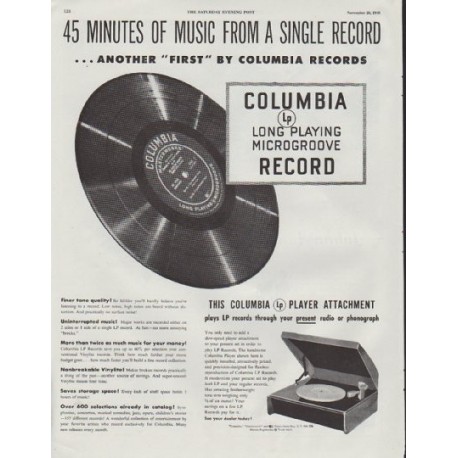 1948 Columbia Records Ad "45 Minutes"