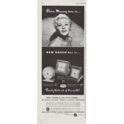 1948 New Haven Clock And Watch Company Ad "Ilona Massey"