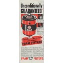 1948 Fram Filters Ad "Unconditionally Guaranteed"
