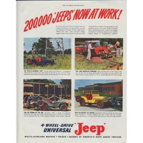1948 Jeep Ad "Now At Work"
