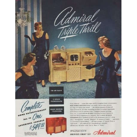 1948 Admiral Radio Ad "Triple Thrill"