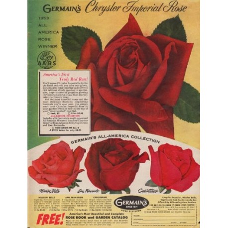 1953 Germain's Ad "Chrysler Imperial Rose"