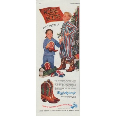 1948 Acme Boots Ad "Cowboy Boots"