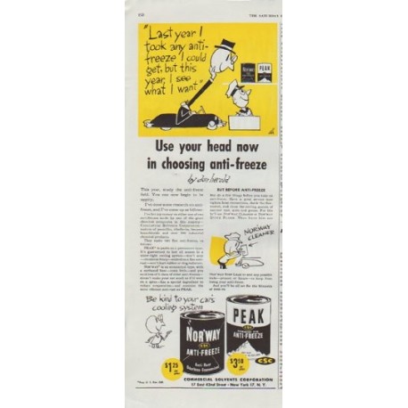 1948 Commercial Solvents Corporation Ad "Use your head"
