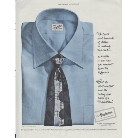 1948 Manhattan Shirt Ad "save hundreds"