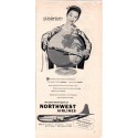 1953 Northwest Airlines Ad "Shortest!"