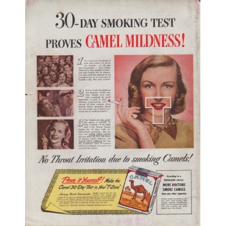 1948 Camel Cigarettes Ad "Smoking Test"