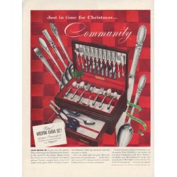 1952 Community Silverplate Ad "Just in time for Christmas"