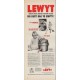 1952 Lewyt Ad "No Dust Bag"
