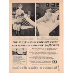 1953 Pepperell Fabrics Ad "No Wrinkles"