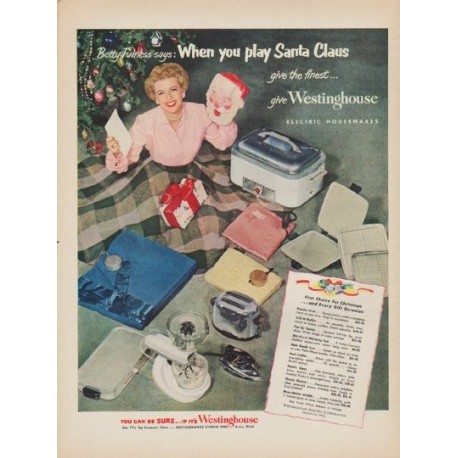 1952 Westinghouse Ad "When you play Santa Claus"