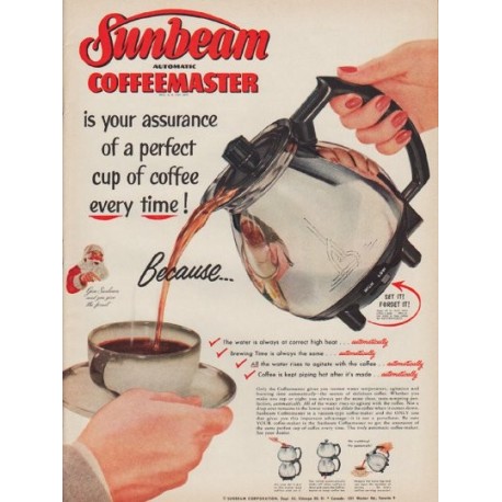 1952 Sunbeam Ad "perfect cup of coffee"