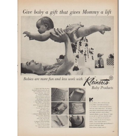 1952 Kleinert's Ad "Give baby a gift"