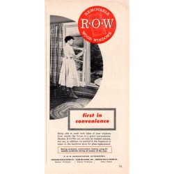 1953 R*O*W Windows Ad "First In Convenience"