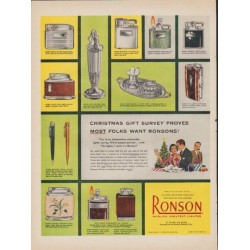 1952 Ronson Ad "Christmas Gift Survey"