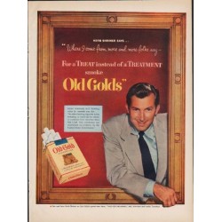 1952 Old Gold Cigarettes Ad "For a Treat"