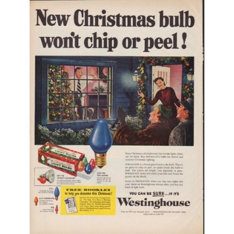 1952 Westinghouse Ad "New Christmas bulb"