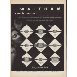 1952 Waltham Watch Ad "means forever"