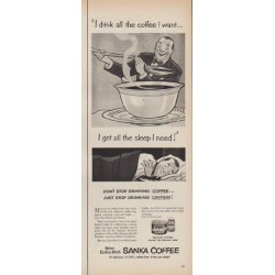 1952 Sanka Coffee Ad "all the coffee I want"