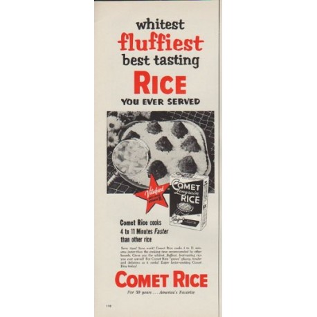 1952 Comet Rice Ad "fluffiest"