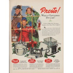 1952 Presto Cooker Ad "What a Christmas Present"