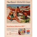 1953 United Air Lines Ad "Hawaiian Holiday"