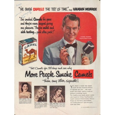 1952 Camel Cigarettes Ad "Vaughn Monroe"