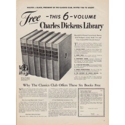 1950 The Classics Club Ad "Charles Dickens Library"