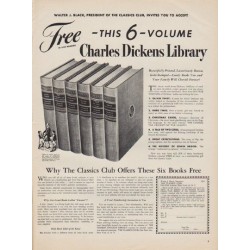 1950 The Classics Club Ad "Charles Dickens Library"