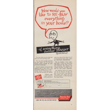 1950 America Fore Ad "Re-Buy"