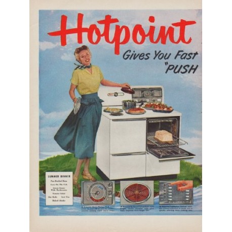 1950 Hotpoint Ad "Summer Dinner"