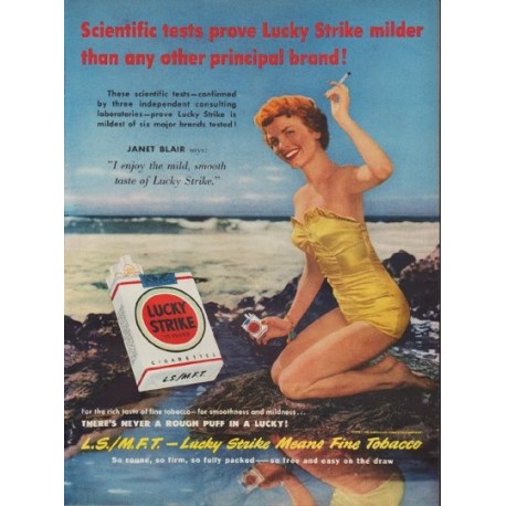 1950 Lucky Strike Cigarettes Ad "Scientific tests"