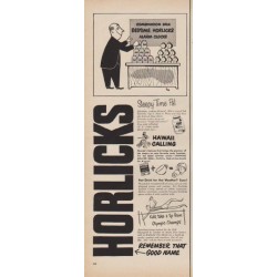 1950 Horlicks Ad "Sleepy Time Pal"