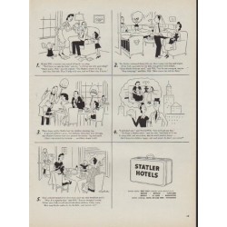 1950 Statler Hotels Ad "Woeful Will"