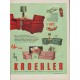 1950 Kroehler Ad "New Exciting Values"