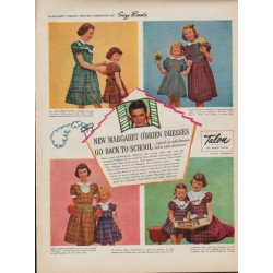 1950 Talon Zipper Ad "Margaret O'Brien Dresses"