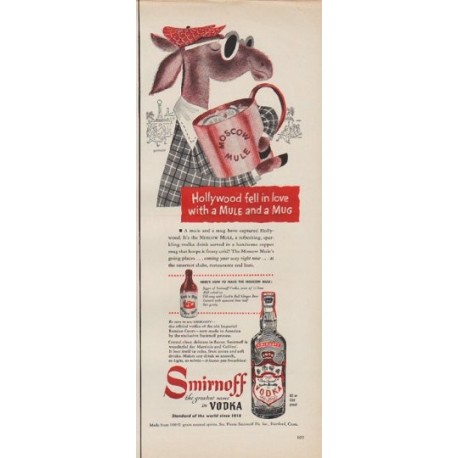 1950 Smirnoff Vodka Ad "Hollywood fell in love"