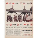 1952 Champion Spark Plugs Ad "When You Ride"