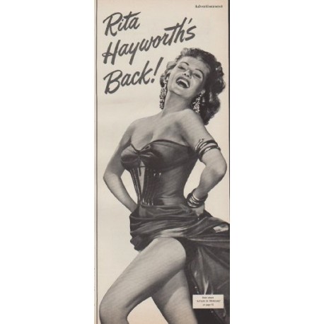 1952 Affair in Trinidad Ad "Rita Hayworth's Back!"